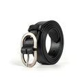 BEAUTODAY Belt Women Genuine Cow Leather Metal Oval Buckle Retro Simple Solid Ladies Jeans Dress Waistband Handmade 91012 Quick Pick Grocers