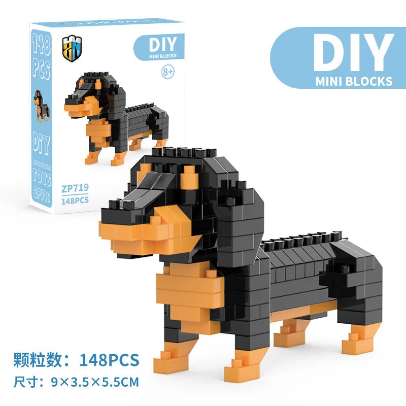 Mini Dachshund Dog Building Blocks Toy for Adults and Kids: Detailed and Lifelike Design, Fun and Educational Construction Set Quick Pick Grocers