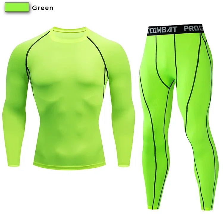 2pcs Men's Compression Sportswear Suit Elastic Training Yoga Sets Workout Jogging Fitness Clothing Tracksuit Pants Sporting Quick Pick Grocers