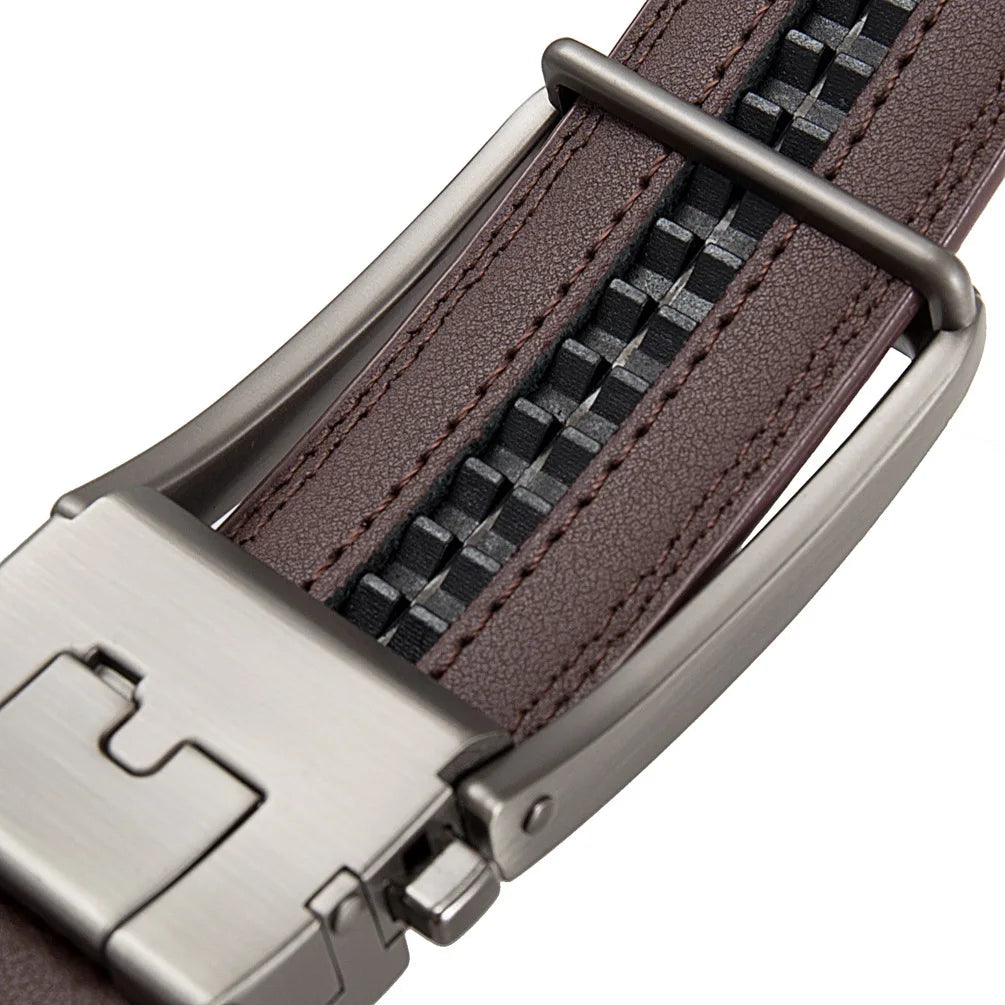 Men's Leather Belts Fashion Automatic Buckle Cowskin Male Belts Luxury Designer Black Brown 3.5cm Quick Pick Grocers