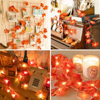 1pc 10/20 LED Maple Leaf String Lights Battery Powered Fairy Lights For Home Party Holiday Arrangement Scene Outdoor Decoration Econic Blanks