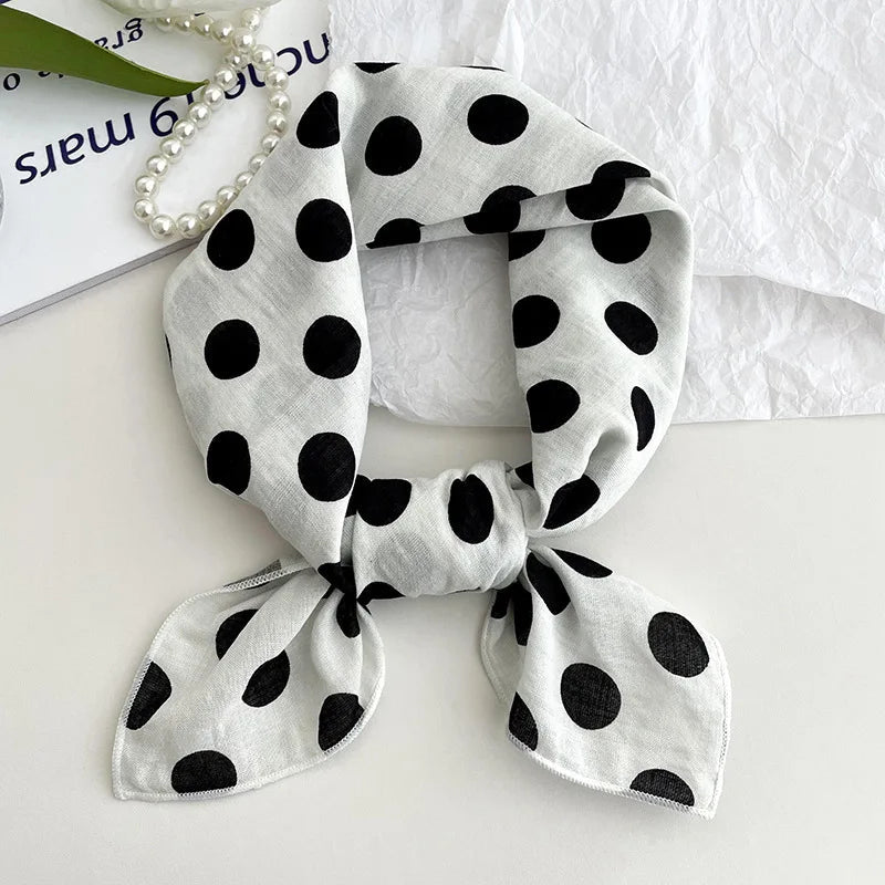 55cm Laies Headband Cotton Linen Square Scarf Women Korean College Girls Fashion Spring Autumn New Style Elegant Neck Scarves Quick Pick Grocers