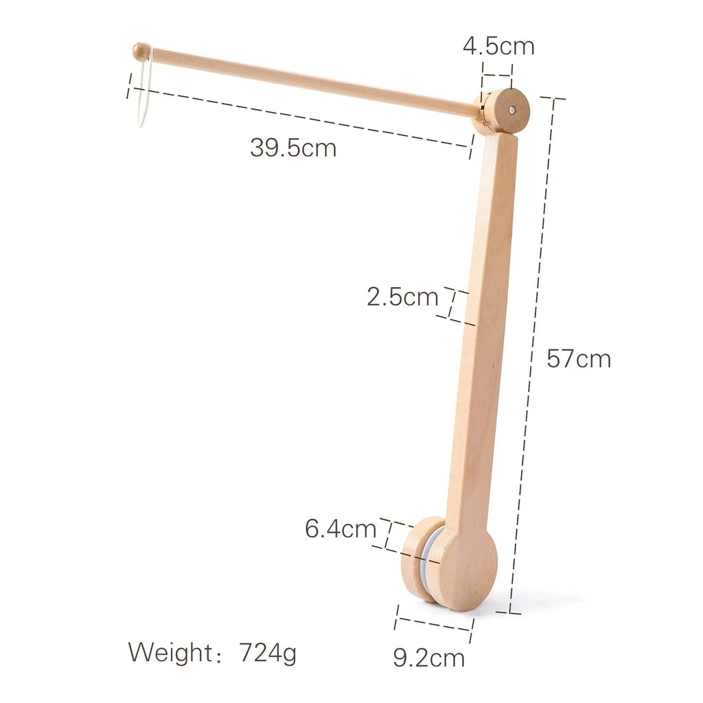 Baby Rattle Toy Bed Bell Bracket Wooden Mobile 0-12 Months Newborn Crochet Bed Bell Hanging Toys Holder Bracket Infant Crib Gift Purest Peak