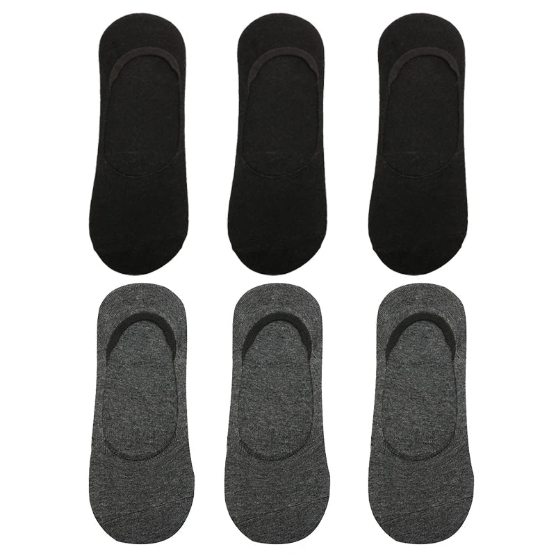 6 Pairs/Lot Men's Bamboo Breathable Invisible Socks Low Cut Casual Cotton Boat Non-Slip No Show High Quality Sock Quick Pick Grocers