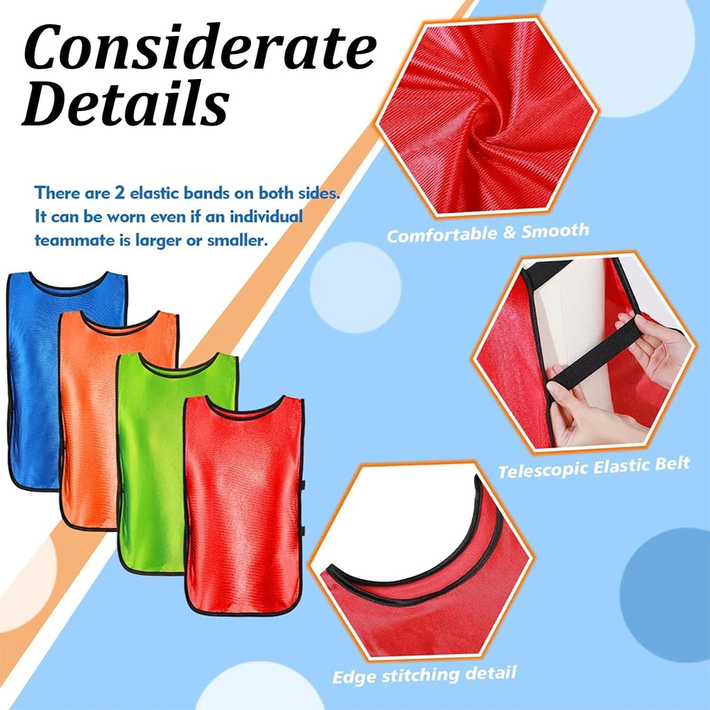 6PCS Soccer Pinnies Quick Drying Football Team Jerseys Sports Soccer Team Training Practice Youth Adult Basketball Sports Vest Quick Pick Grocers