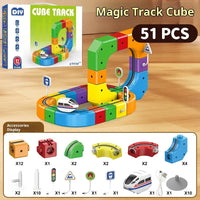 Electric Magnetic Track Set STEM Building Toy with Anti-Gravity Vehicles 100+ Pieces DIY Railway Model Creative Gift for Kids Quick Pick Grocers
