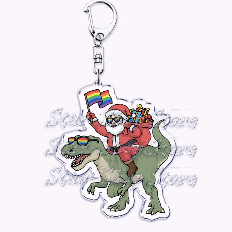 Cute Lgbt Halloween Keychain for Accessories Bag Gay Pride Lgbtq Spooky Ghost Lesbian Keyring Jewelry Rainbow Fans Friends Gifts Quick Pick Grocers