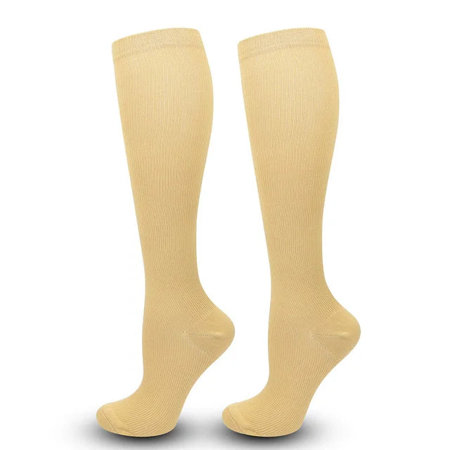 1 Pair Women's & Men's Compression Socks 15-20 mmHg Knee High Stocking for Cycling Soccer Running Athletic Calf Socks Quick Pick Grocers