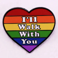 Rainbow LGBT Encourage Letters Metal Enamel Badge Gay Lesbian Asexual Transgender Adaptive Lapel Pin Jewelry Gifts Accessories Quick Pick Grocers