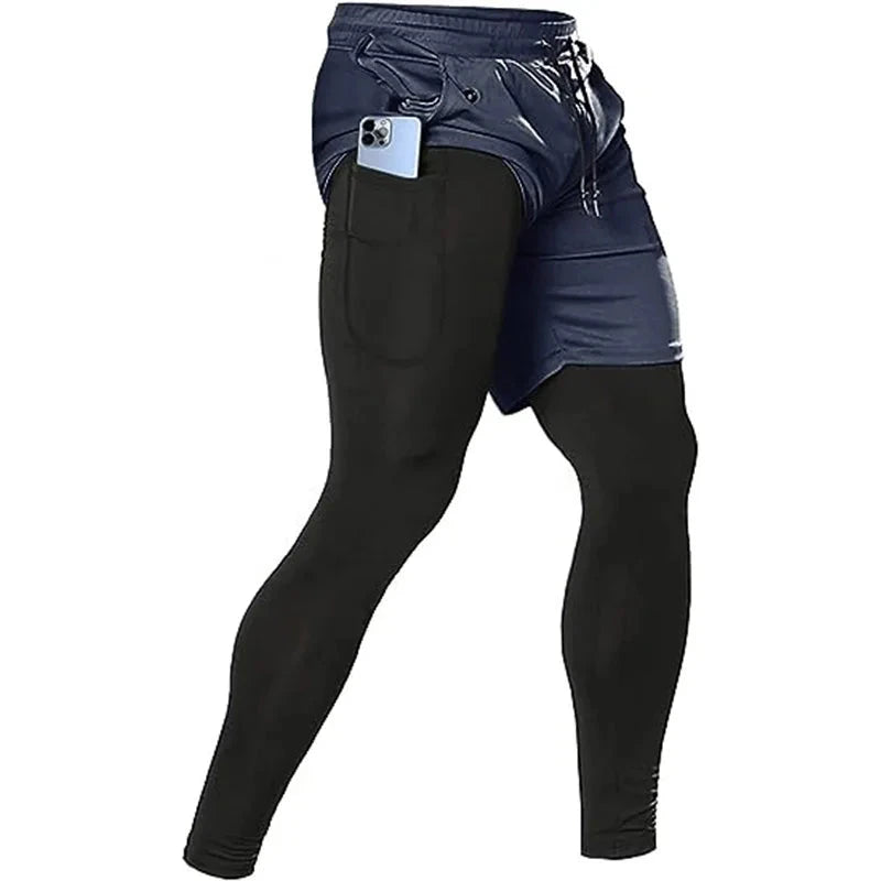 Men's Sport Pants 2 in1 Training Athletic Tracksuits Sportswear Workout Male Jogging Trousers Gym Fitness Running Pants Men Econic Blanks