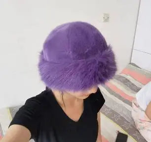 Furry Hats For Women, Autumn Winter Korean Style Warm Hats, Solid Color Flattering Mongolian Hats, Thickened Winter Outfits Purest Peak