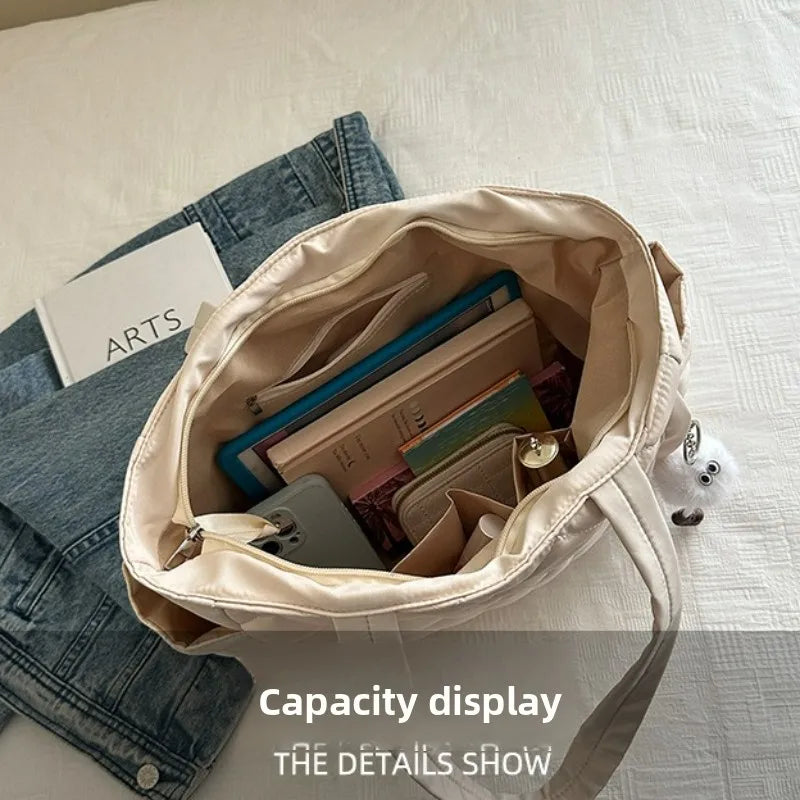 Rectangular Large Capacity Single Shoulder Bag for Commuting To Work Korean Style Women's Tote Bag Lightweight Casual Handbag Quick Pick Grocers
