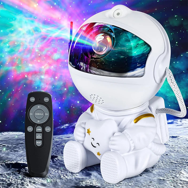 Astronaut Galaxy Projector Night Light White Holding Star, Stars Projectors Lamp for Kids Bedroom, Space Decor & Gift Quick Pick Grocers
