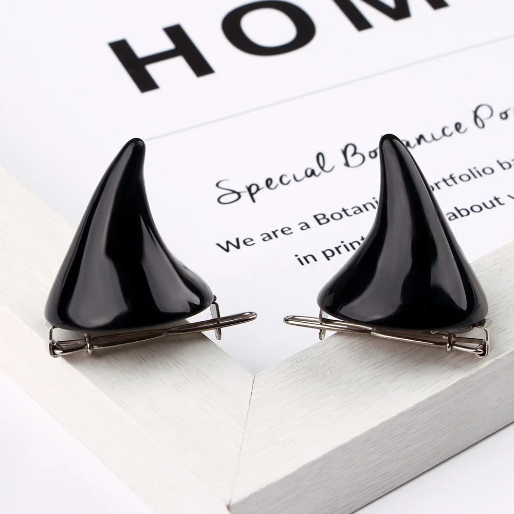 Halloween Hair Accessories Clip 1 Pair Small Demon OX Horn Hairpins Gothic Party Cosplay Costume Pin Hairpins Costume Horn Quick Pick Grocers