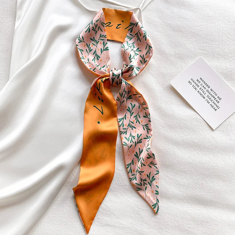 Cashew flower silk scarf, double-sided printed headband, ins decoration, versatile triangle scarf accessories Quick Pick Grocers