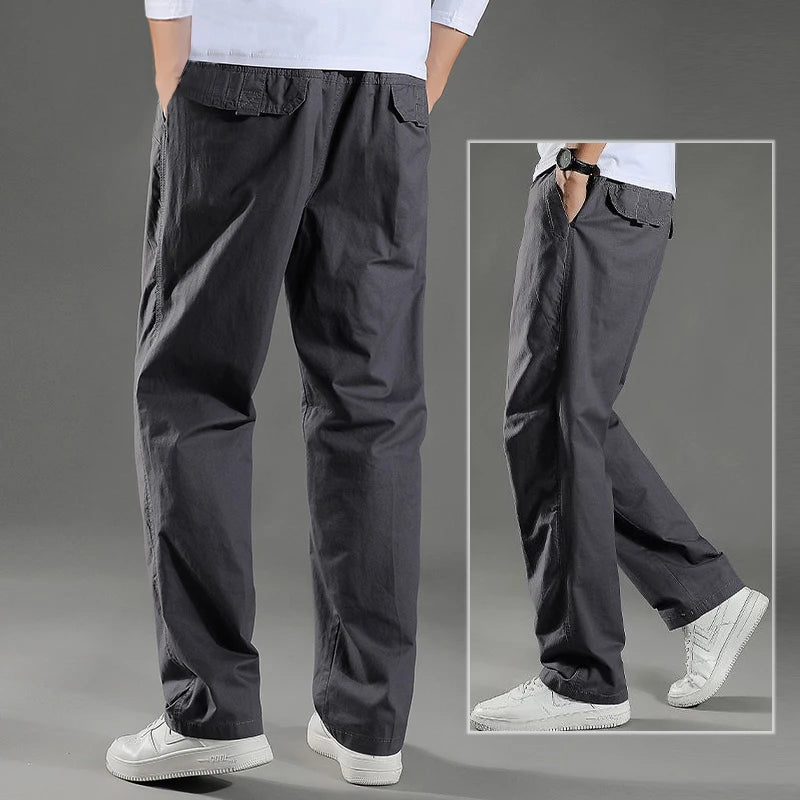 Men's Cargo Pants Summer Spring Cotton Work Wear New In Large Size 6XL Casual Climbing Joggers Sweatpants Hombre Autumn Trousers Quick Pick Grocers