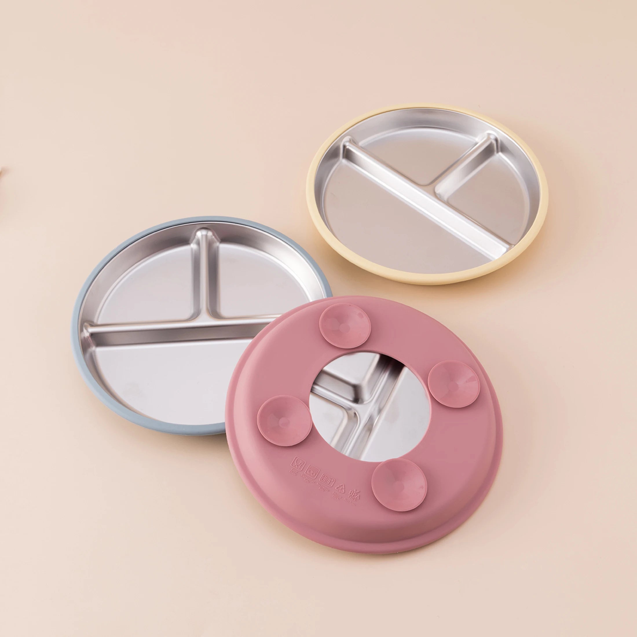 5PCS Stainless Steel Dishes Plate Baby Feeding Set With Detachable Silicone Sucker Bowl BPA Free Infant Fork Spoon Cup Gifts Purest Peak