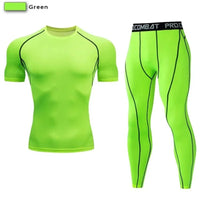 2pcs Men's Compression Sportswear Suit Elastic Training Yoga Sets Workout Jogging Fitness Clothing Tracksuit Pants Sporting Quick Pick Grocers