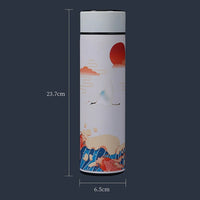 Chinese Style Vacuum Flask With Temperature Display Retro Smart Insulated Water Bottles 304 Stainless Steel Thermal Cu Travel Quick Pick Grocers
