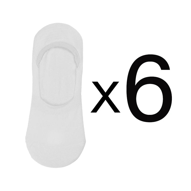 6 Pairs/Lot Men's Bamboo Breathable Invisible Socks Low Cut Casual Cotton Boat Non-Slip No Show High Quality Sock Quick Pick Grocers