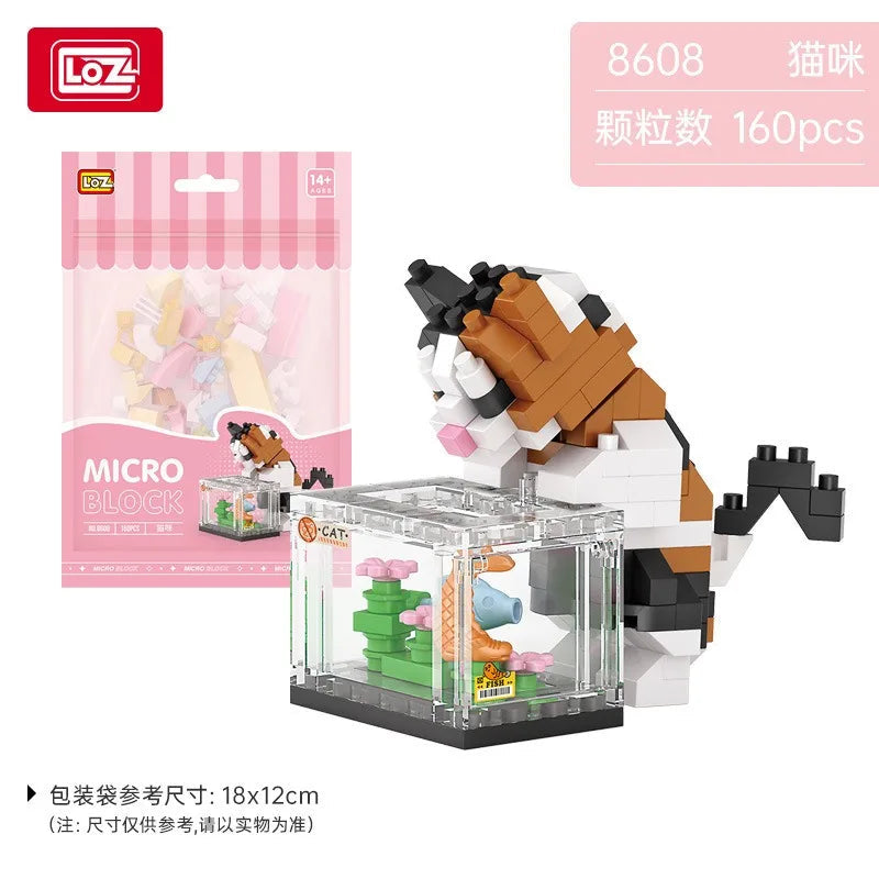 LOZ cute Cartoon Cat Animal Toy Dolphins owls chick cats dogs Model Diamond Particle Block Assembly Toys for Children's Gift Quick Pick Grocers