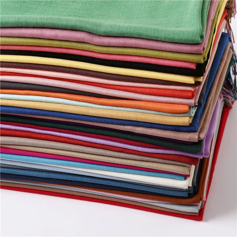 Fashion Solid Scarf Women Cashmere Soft Winter Warm Scarves Hijab Female Long Headband Shawl Wraps Bandana Foulard 2022 Echarpe Quick Pick Grocers