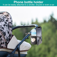 Stroller Cup Holder Phone Holder 2-in-1 Stroller Phone Milk Bottle Holder For Pram Pushchair Wheelchair Accessories Purest Peak