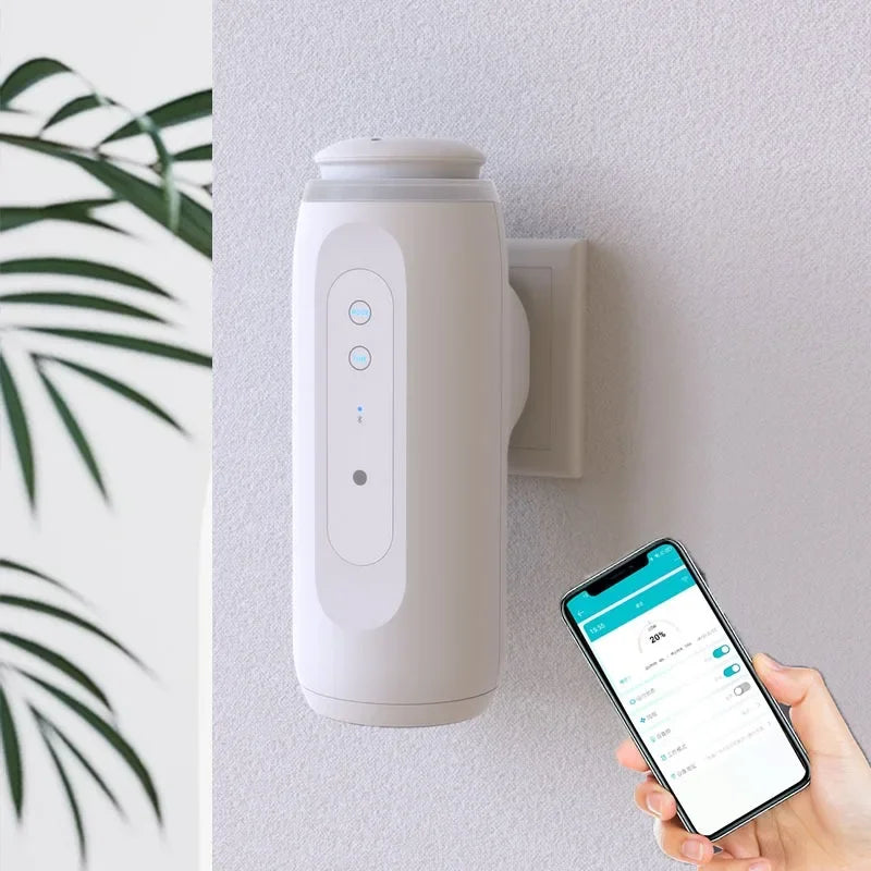 Waterless Essential Oil Diffuser Wall Plug Aroma Oil Diffuser Cool Mist Electric Scent Machine Smart Bluetooth Control For Home Quick Pick Grocers