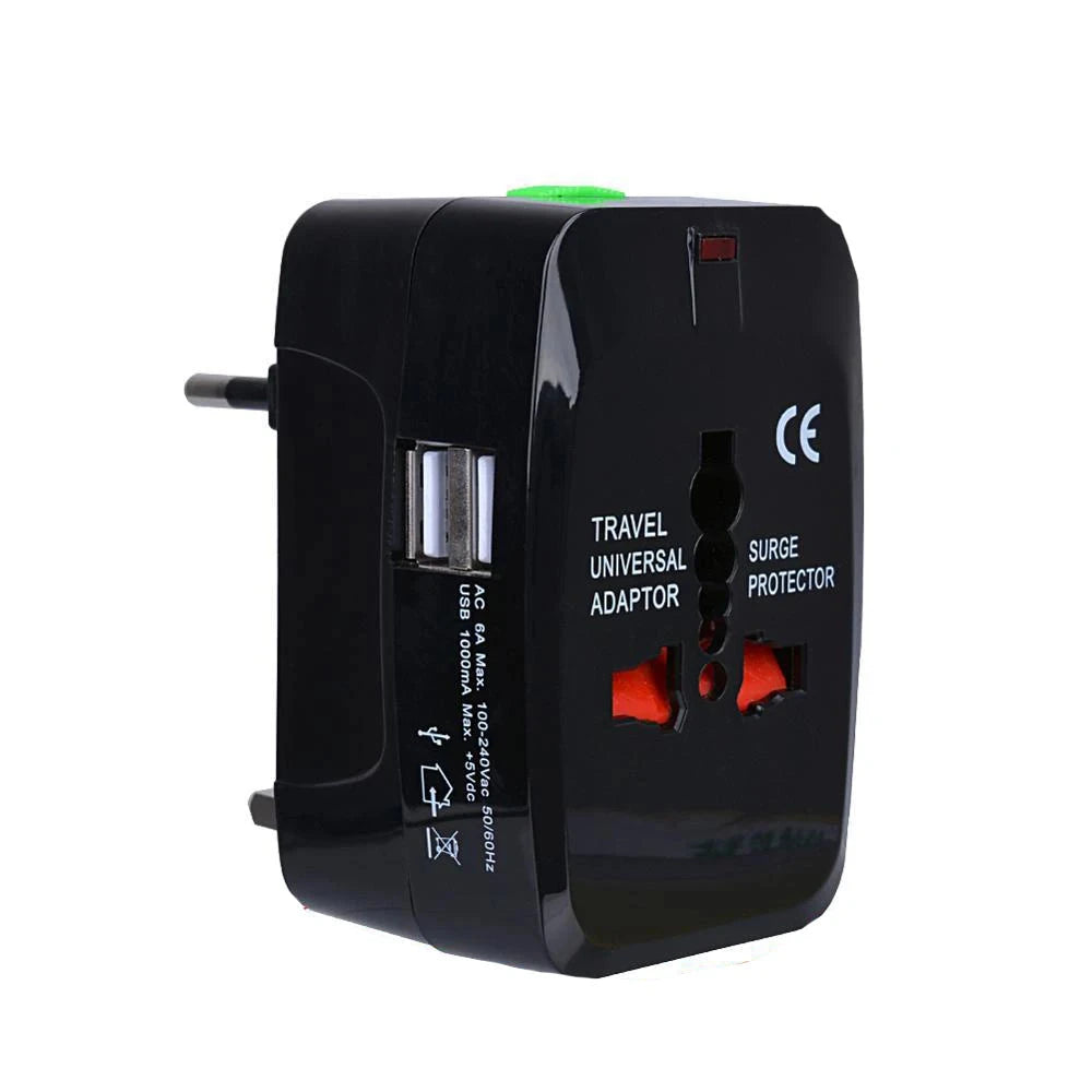 Protable AU US UK EU Converter All in One International Plug Adapter 2 USB Type C Ports World Travel AC Power Charger Adapter Econic Blanks