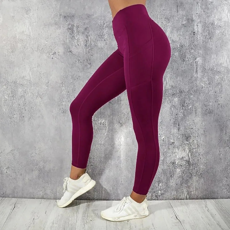 Yoga Fitness Women Leggings High Waist Tights with Pocket Gym Workout Running Stretchy Sexy Butt Liftting Casual Skinny Pants Quick Pick Grocers
