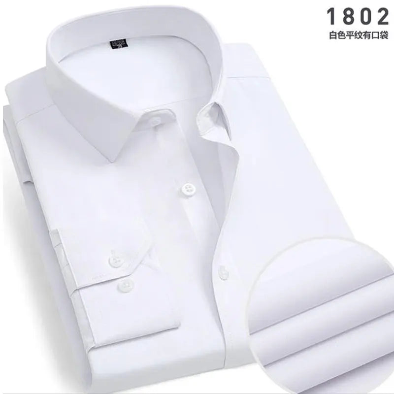 Spring New Men's Striped long-sleeved Shirt Non-ironing Anti-wrinkle Comfortable Breathable Business Casual Fashion Slim Fit Quick Pick Grocers