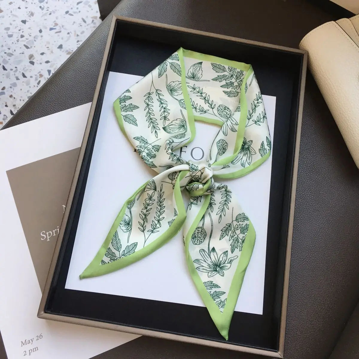 Cashew flower silk scarf, double-sided printed headband, ins decoration, versatile triangle scarf accessories Quick Pick Grocers
