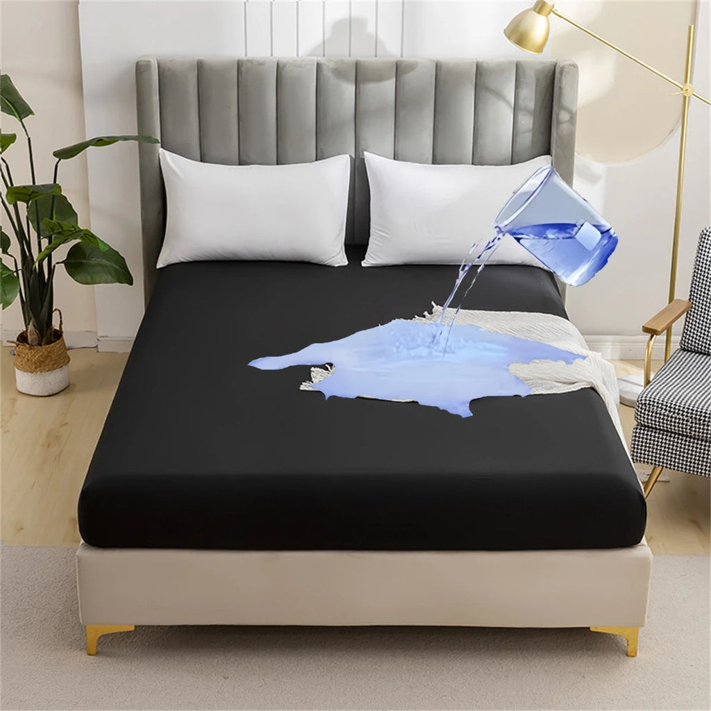 Kuup Safe Waterproof Mattress Protector, Soft Comfortable Breathable Solid Color Bedding Mattress Cover Fitted, No Pillowcases Quick Pick Grocers