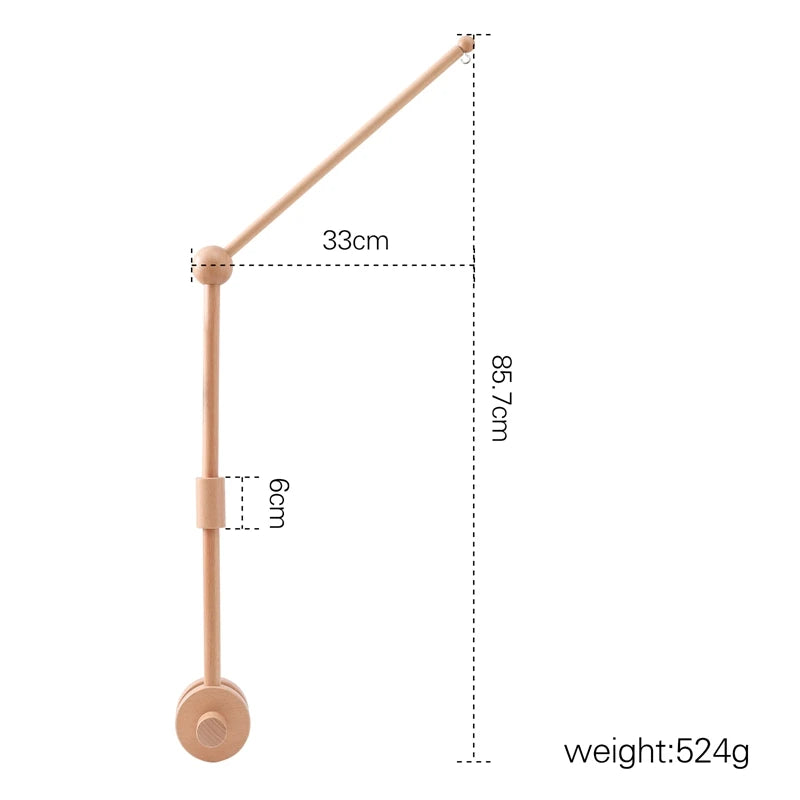 Baby Rattle Toy Bed Bell Bracket Wooden Mobile 0-12 Months Newborn Crochet Bed Bell Hanging Toys Holder Bracket Infant Crib Gift Purest Peak