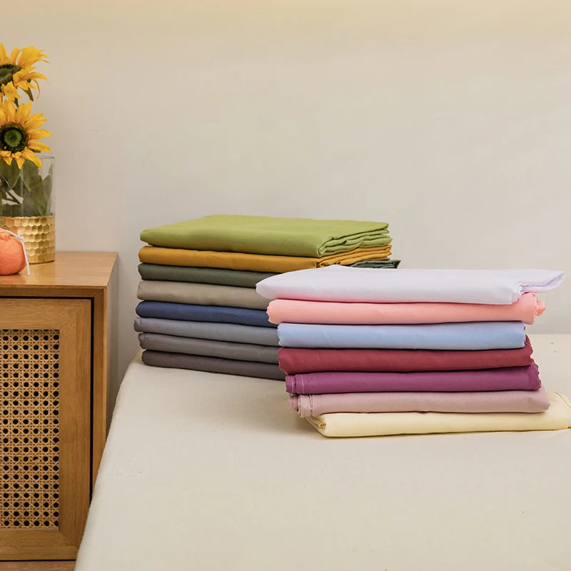 One solid color simple sheet Machine washable single double bed linen Student dormitory sheet (pillowcase not included) Quick Pick Grocers