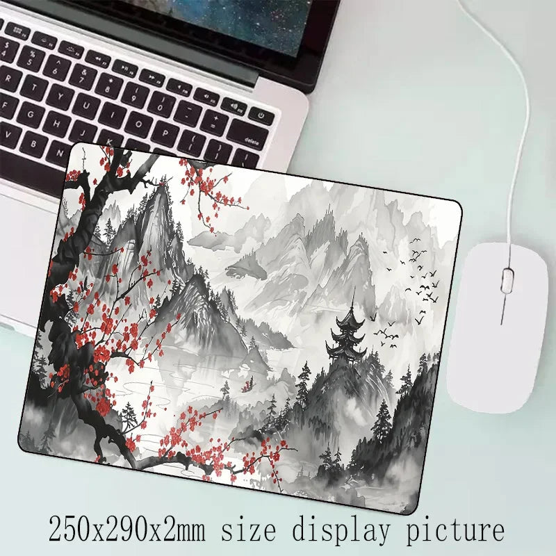 Sakura Scenery Mouse Pad Large Anti-Slip Rubber Gaming MousePad Durable Thick Seam Edge Suitable for Office and Gaming Desk Mats Quick Pick Grocers