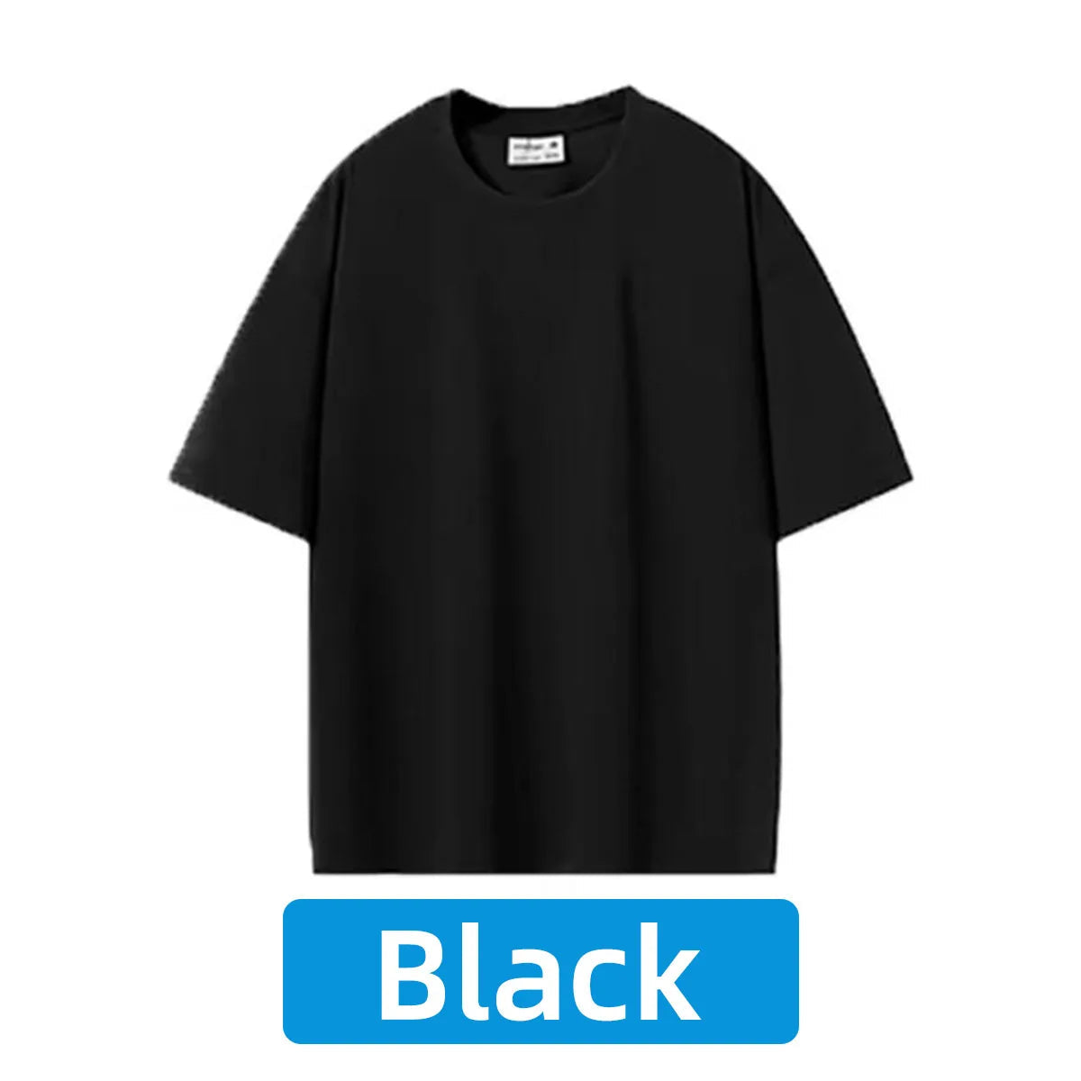 100% Pure Cotton T-Shirt With Round Neck Shoulder Design For Both Men Women Summer Solid Color Short Sleeved Casual Loose Fit Quick Pick Grocers