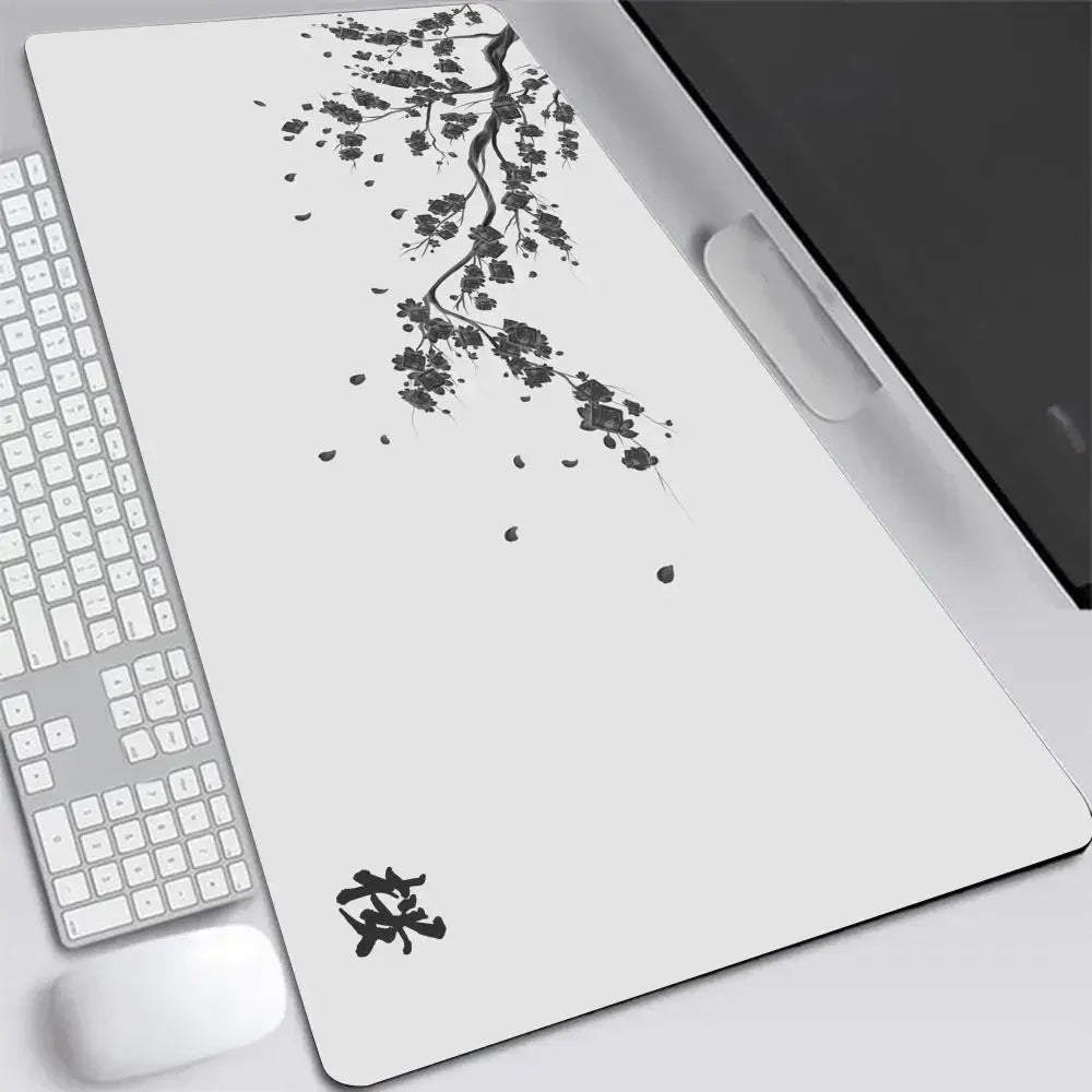 Japan Cherry Blossom Mouse Pad XXL Gray Laptops Gaming Deskmat Sakura Mousepad Anime Office Carpet Gamer Keyboard Computer Desks Quick Pick Grocers