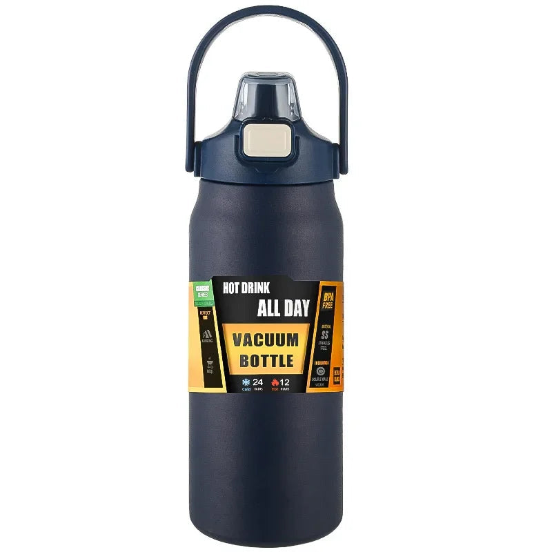 Outdoor Thermos Portable 304 Stainless Steel Thermal Mug Tumbler Vacuum Flasks Cold and Hot Sports Water Bottle with Straw Econic Blanks