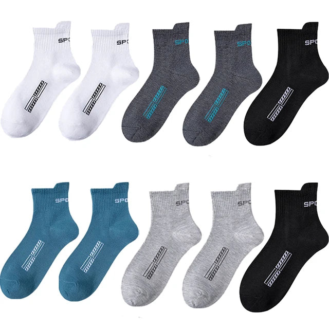 10/20Pairs High Quality Men's Socks Casual Breathable Cotton Man Run Sports Socks Spring Autumn Male Sox Gifts Plus Size 38-45 Quick Pick Grocers