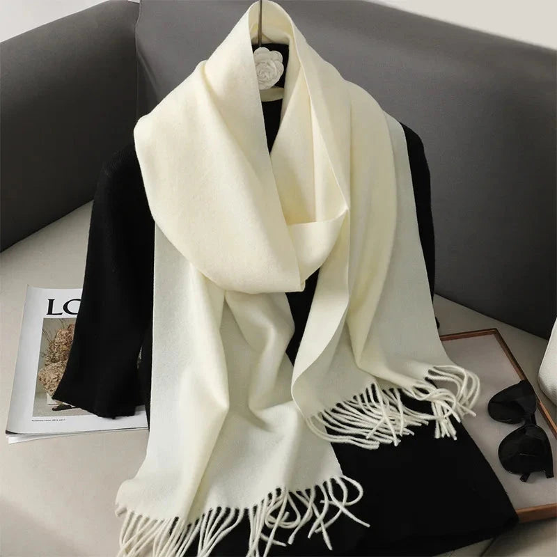62Color Solid Women Winter Scarf Warm Thicken Cashmere Shawl Outdoor Fashion Luxury Tassels Pashmina Lady Wrap Windproof Scarves Econic Blanks
