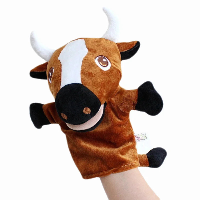Stuffed Plush Animals Toys Hand Finger Story Puppet Kawaii Dolls Educational Baby Toys Lion Elephant Bunny Monkey Children GIft Purest Peak