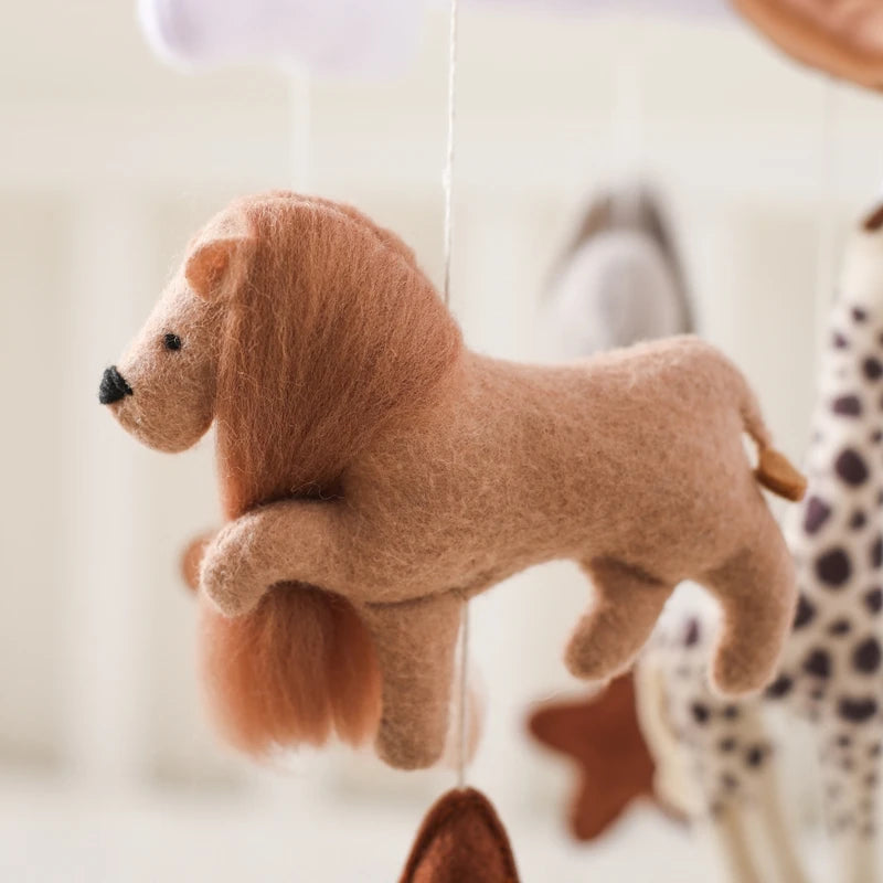 Crib Mobile Bed Bell Wooden Baby Rattles Soft Felt Cartoon Animal Bed Bell Newborn Music Box Hanging Toy Crib Bracket Baby Gifts Purest Peak