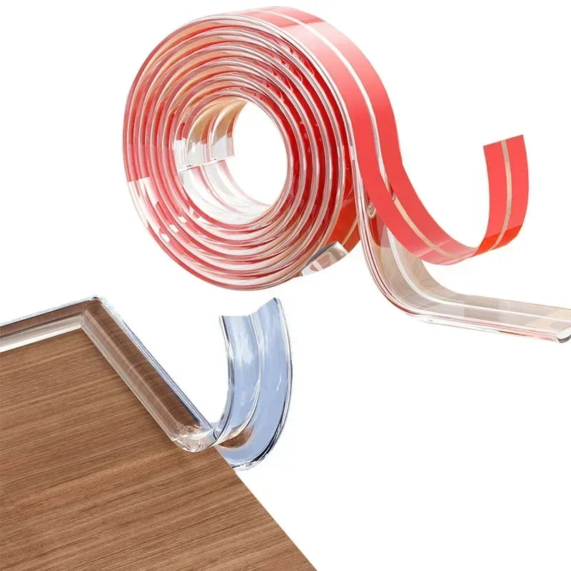 Transparent PVC Baby Protection Strip with Double-Sided Tape Anti-Bumb Kid Safety Table Edge Furniture Guard Corner L Protectors Purest Peak