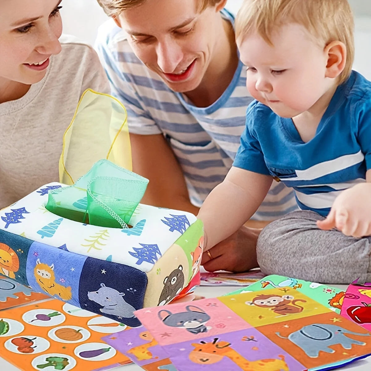 Baby Montessori Toy,Magic Tissue Box,Educational Learning Activity Sensory Toy For Kids Finger Exercising  Busy Board Baby Game Purest Peak