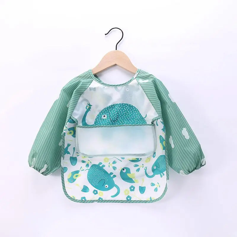 Waterproof EVA Full Sleeve Baby Bibs Children Apron Long Sleeve Feeding Smock Kids Eating Breastplate Infant Scarf Clothing Quick Pick Grocers
