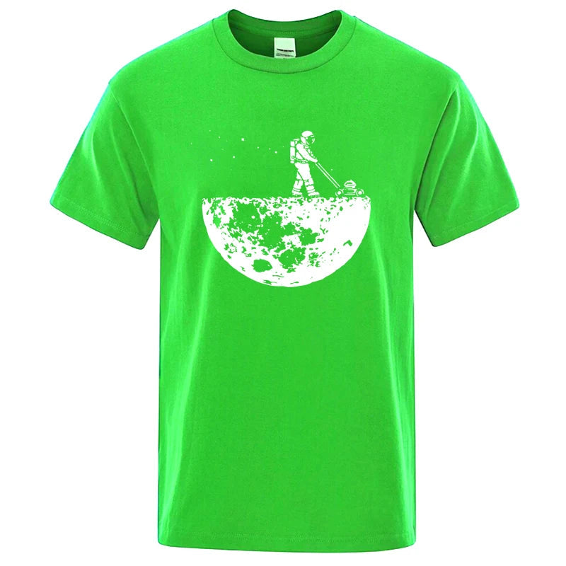 Men T-shirt High Quality Funny Cotton Blend Lunar Cleaner Printing Casual Cool Loose O-neck Male  for MenT-shirt Hip Hop Tees Quick Pick Grocers