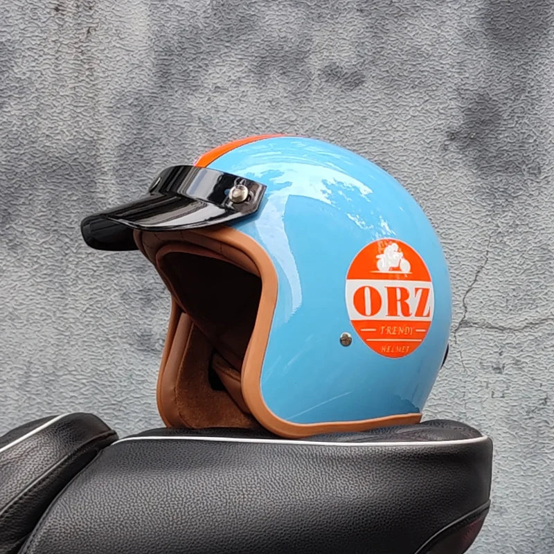 Retro semi-open motorcycle helmet cross-country motorcycle accessories motorcycle helmet 3/4 retro helmet in winter Quick Pick Grocers