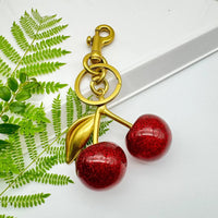 Trendy Red Cherry Pendant Keychain for Women Cute Bag Decorations Multifunctional Jewelry Car Key Accessories Charm Keyring Gift Quick Pick Grocers