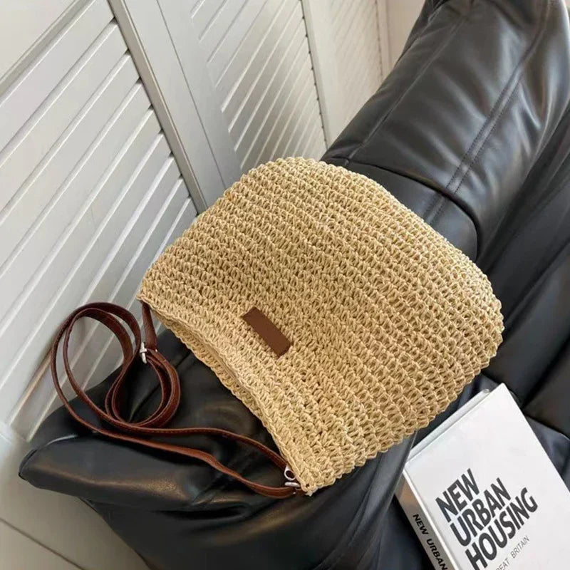 Elegant Light Paper Rope Bag - Bohemian Handmade Style, Hot-Selling Beach/Casual Bag (Crossbody & Shoulder Tote) Quick Pick Grocers